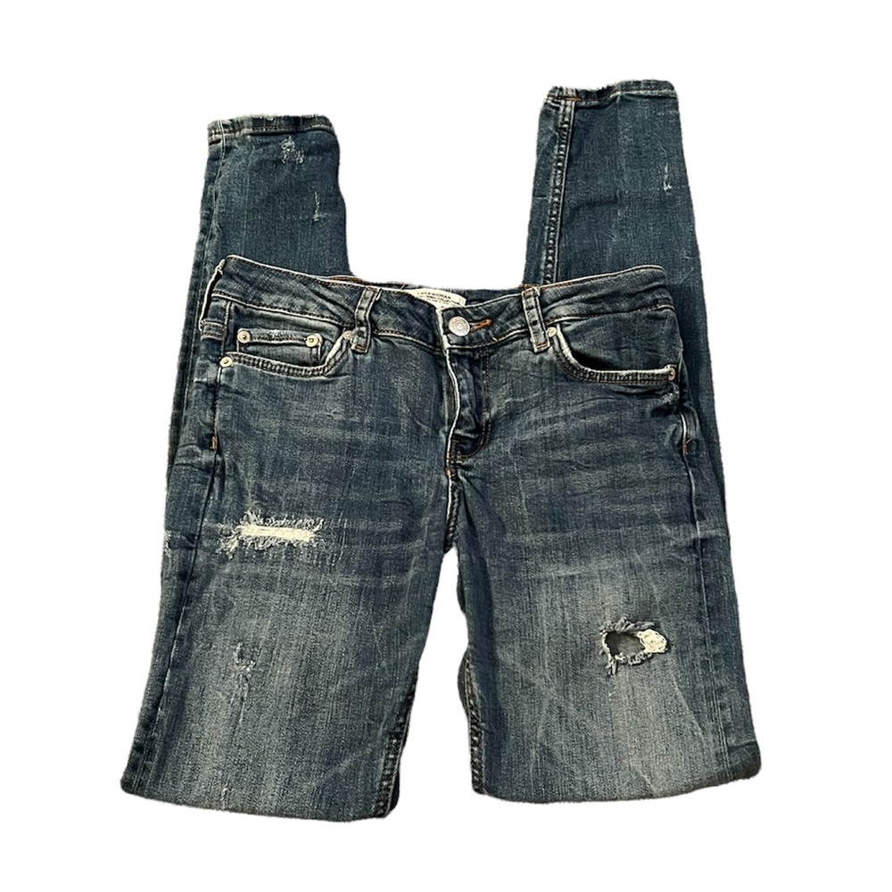 Zara Women’s Skinny Distressed Blue Jeans